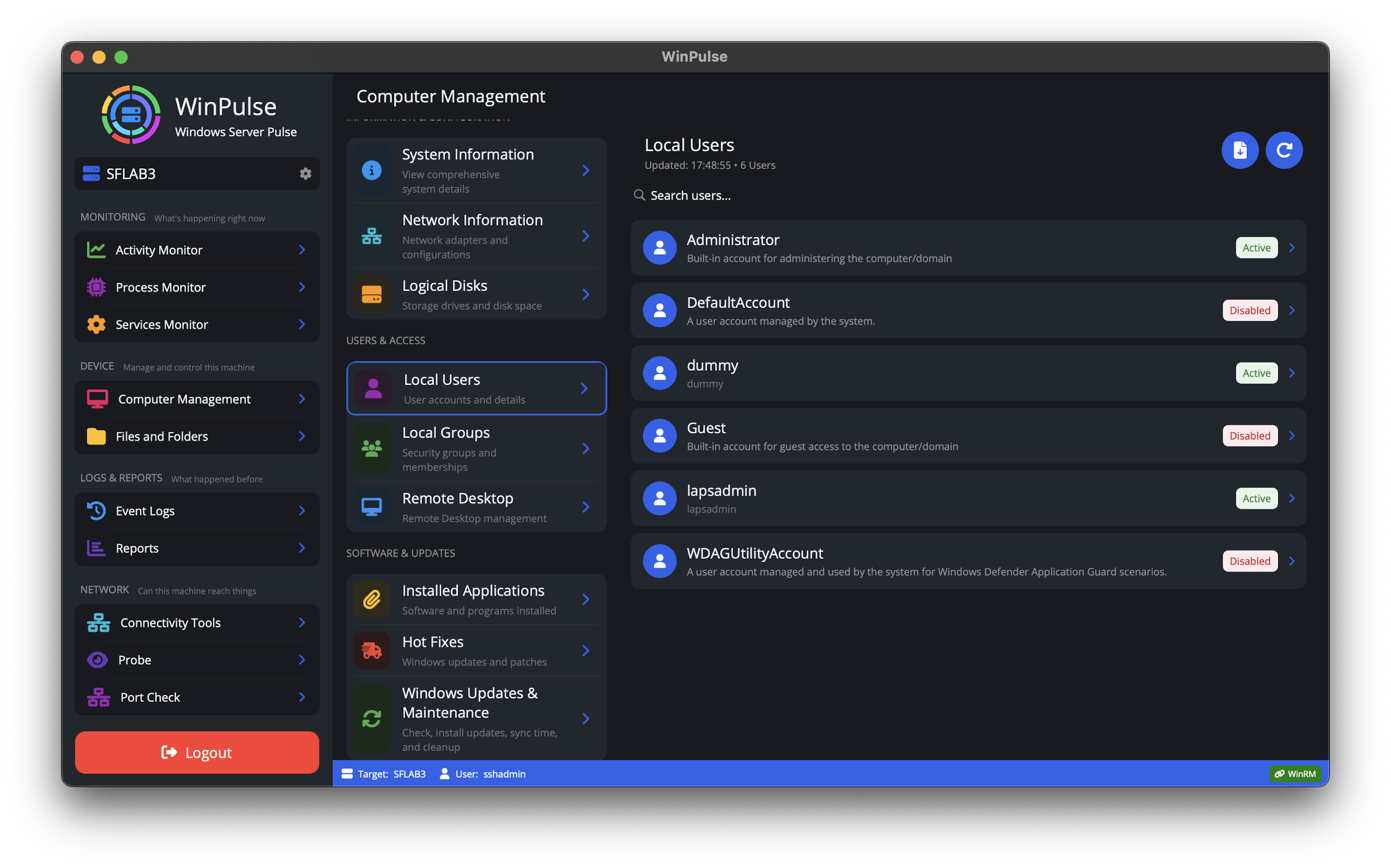 Computer Management — system tools (Mac)