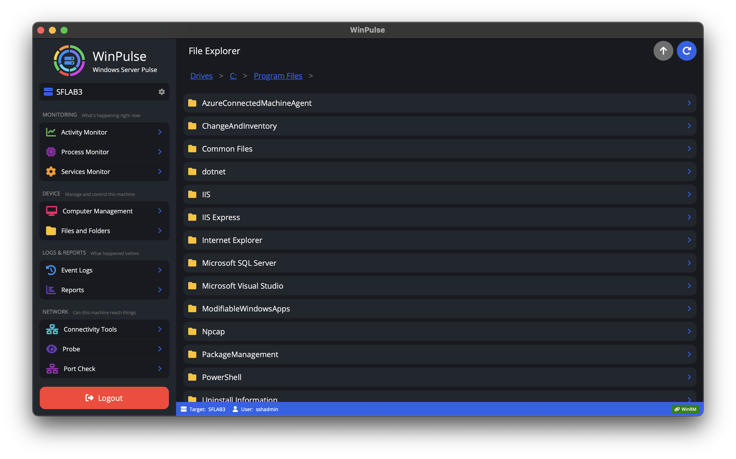 File Explorer — server paths (Mac)