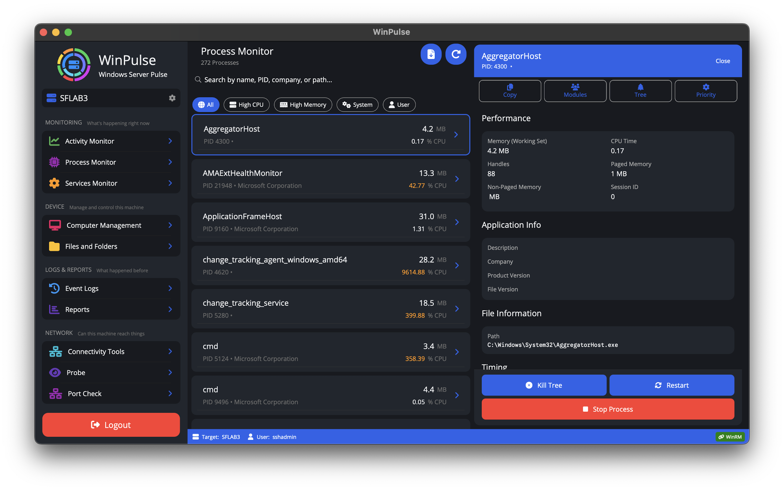 Services — status and control (Mac)